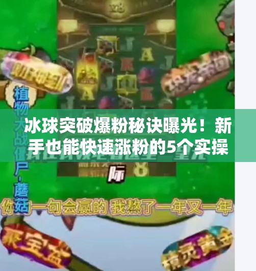冰球突破爆粉秘诀曝光！新手也能快速涨粉的5个实操技巧,冰球突破爆粉技巧