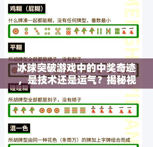 冰球突破游戏中的中奖奇迹，是技术还是运气？揭秘视频背后的真相！冰球突破游戏中奖视频